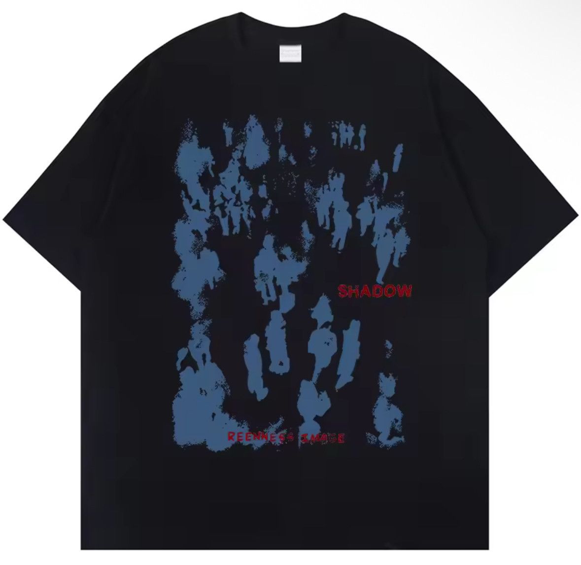 Japanese Brand Y2K Trendy Punk Gothic Shadow Blue Paint Art Print T-Shirt Size US L / EU 52-54 / 3 - 1 Thumbnail