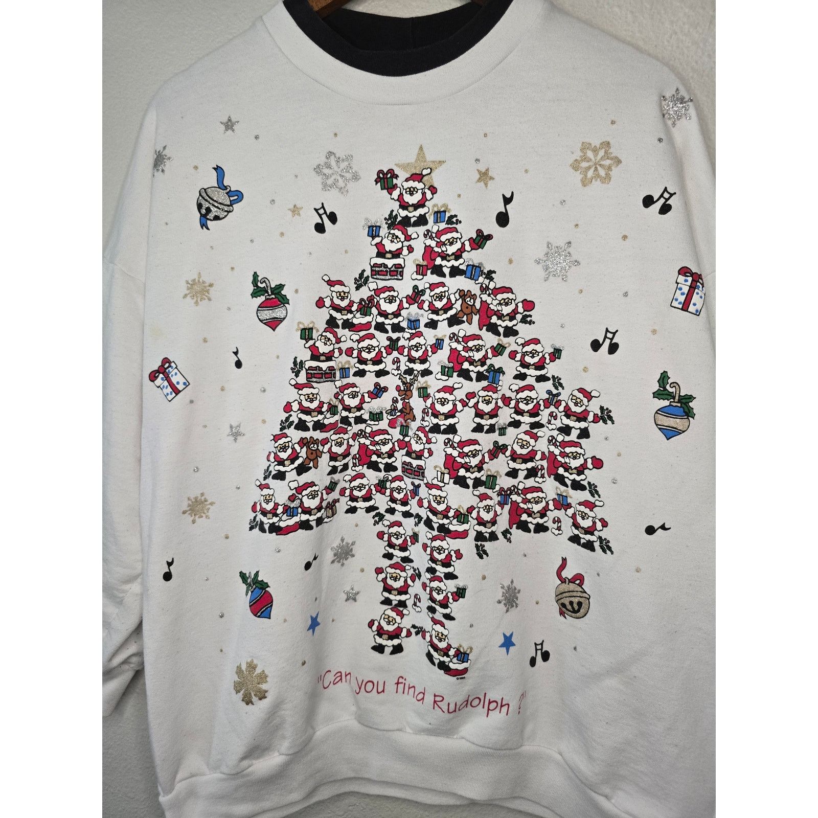 Vintage Vintage Christmas Sweatshirt XL Santa Christmas Tree 90s Size US XL / EU 56 / 4 - 2 Thumbnail