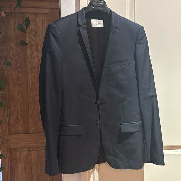 Sandro ✅SANDRO 48/M 100% wool blue blazer single breasted Size 48R - 5 Thumbnail