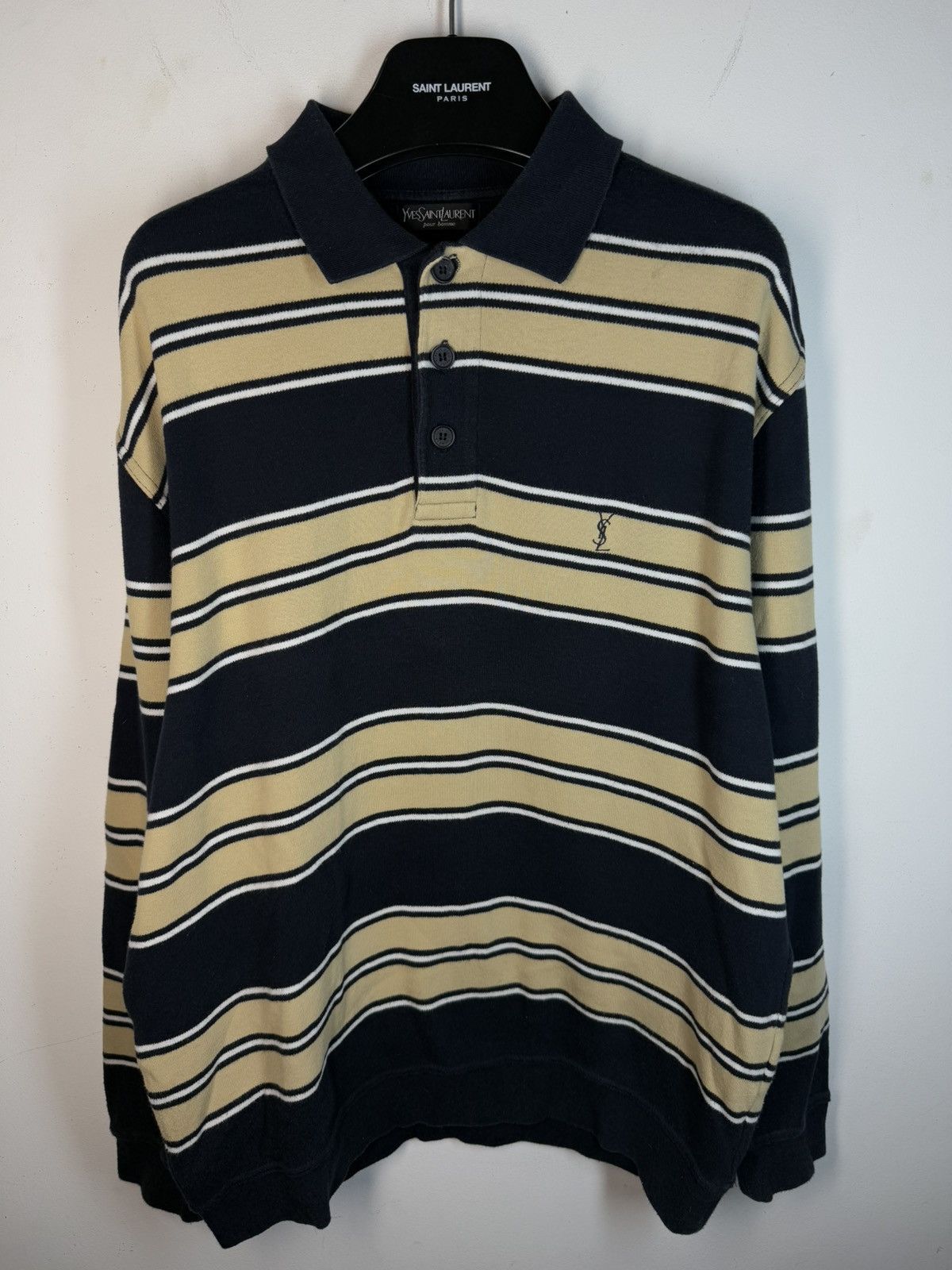 Yves Saint Laurent 90s YSL Sweatshirt 1/4 Button Up Sweater Vintage rare Size US XL / EU 56 / 4 - 2 Thumbnail