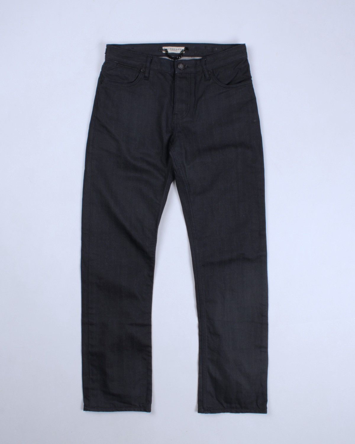 Burberry × Designer BURBERRY London Steadman Dark Blue Jeans Leather Metal Logo Size US 28 / EU 44 - 6 Thumbnail