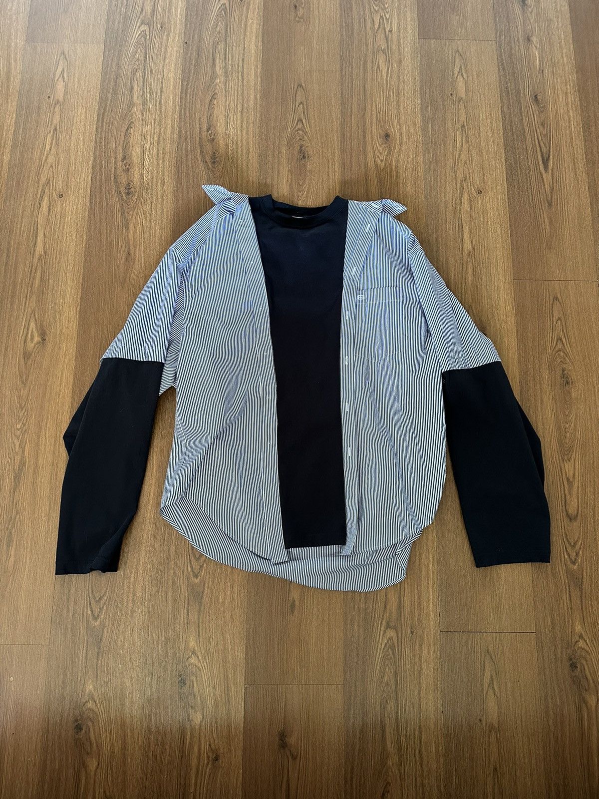 image of Balenciaga Poplin Shirt in Black, Men's (Size Large)
