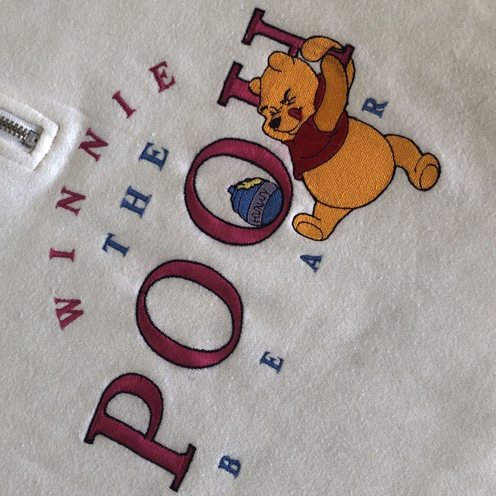 Vintage VINTAGE Disney Winnie The Pooh 1/4 Zip Embroidered Sweatshirt XL Women White Pooh 100 Acre Collection 90s Animals Logo Pullover Sneaker? Size XL / US 12-14 / IT 48-50 - 6 Thumbnail