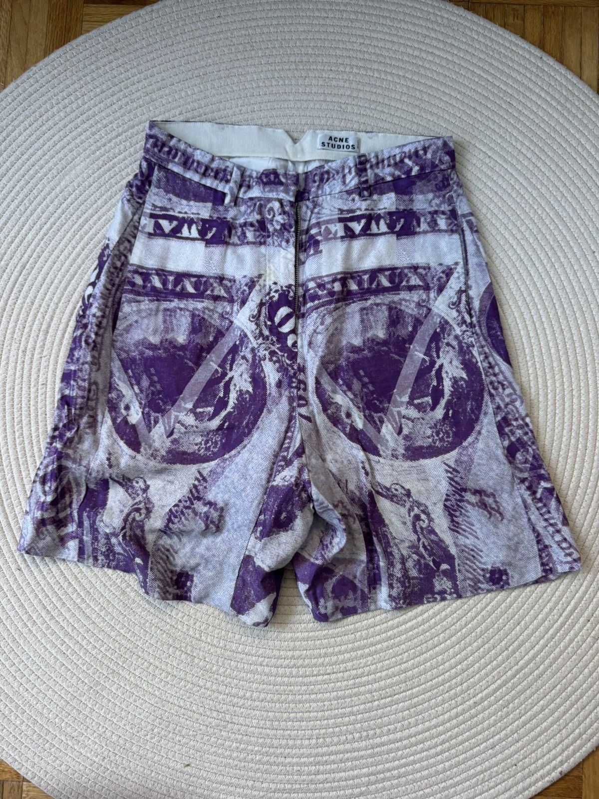 Acne Studios Acne Studios silk lined printed short purple size 32 Size 26" / US 2 / IT 38 - 1 Thumbnail
