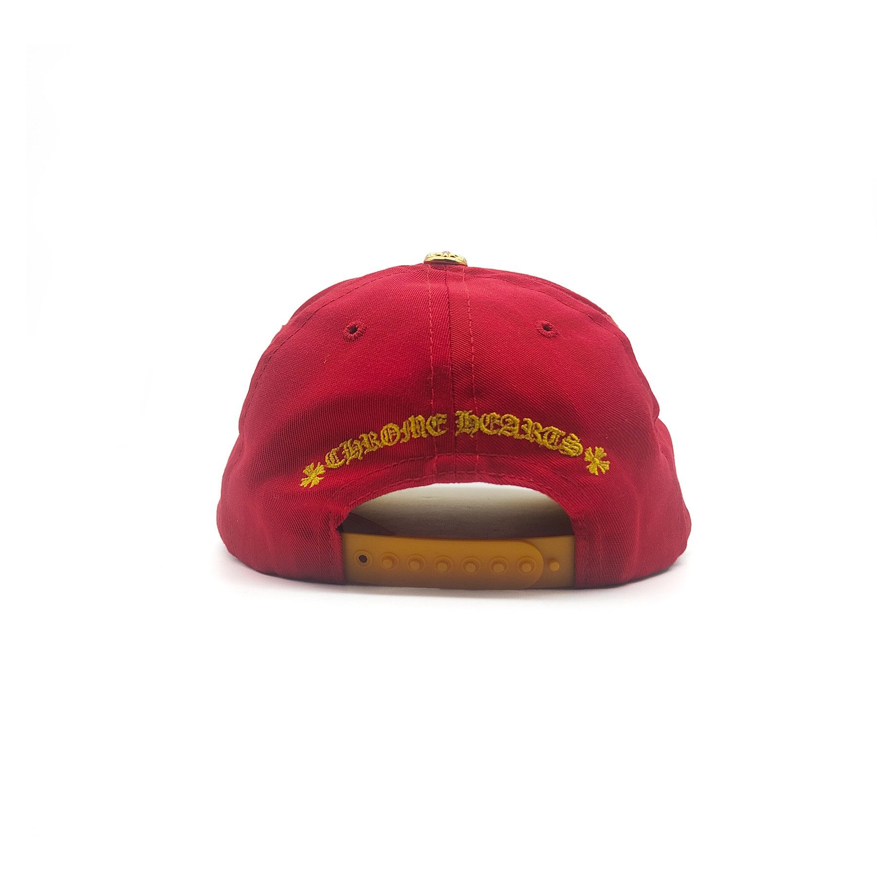 Chrome Hearts Chrome Hearts CH Embroidered 22K Gold Diamond Button Red Cap Size ONE SIZE - 2 Thumbnail