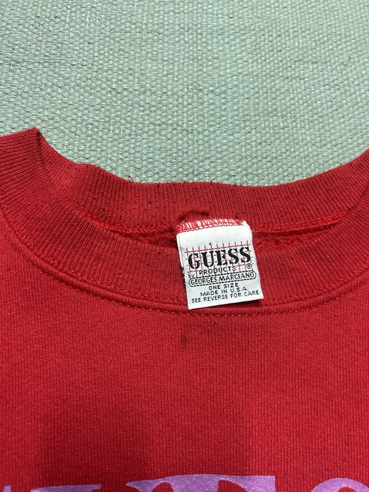 Vintage Vtg 80s crewneck sweatshirt Guess jeans spell out logo large Size US L / EU 52-54 / 3 - 6 Thumbnail