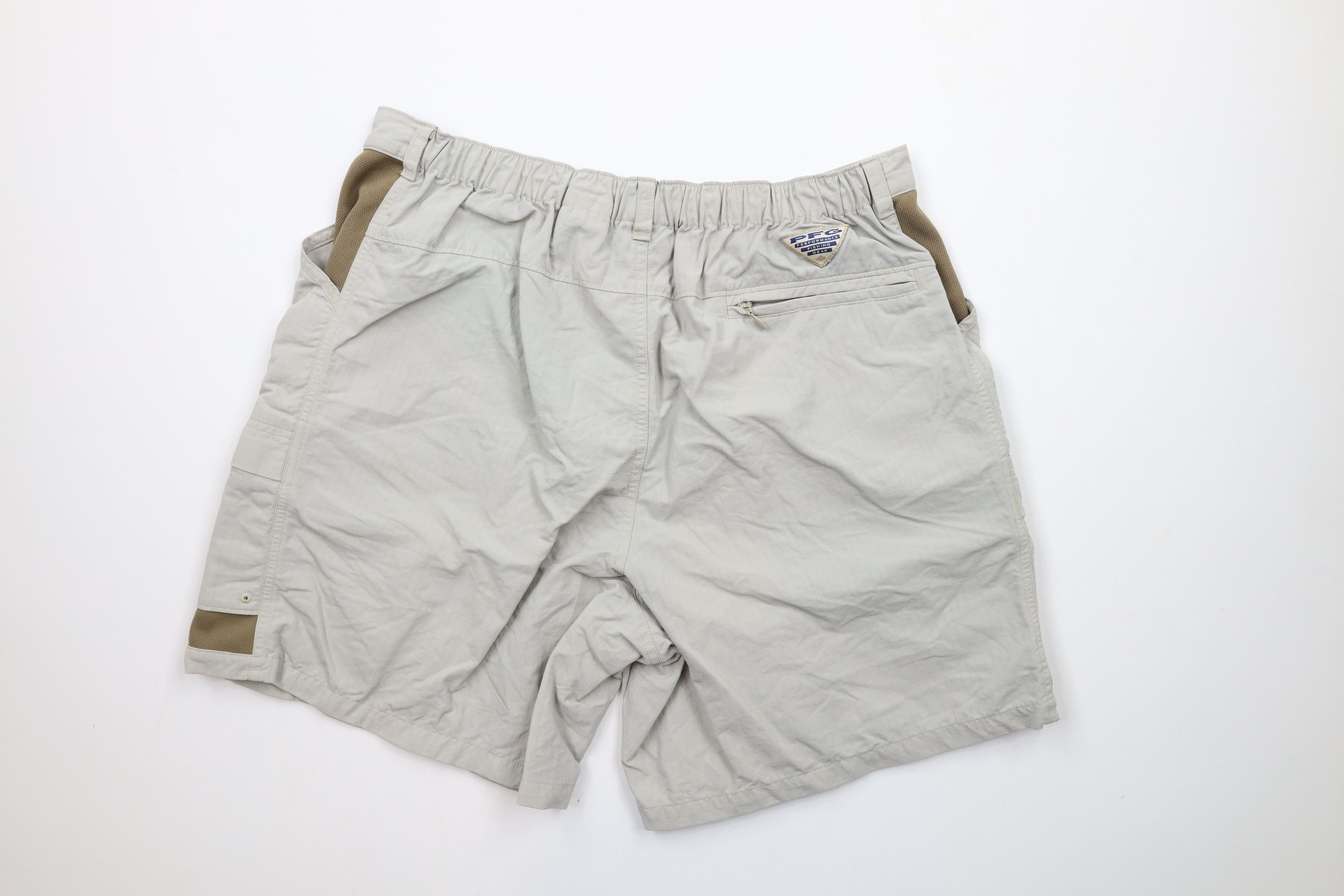 Columbia × Vintage Vintage 90s Columbia Above Knee Ripstop Cargo Shorts Beige Size US 34 / EU 50 - 9 Thumbnail