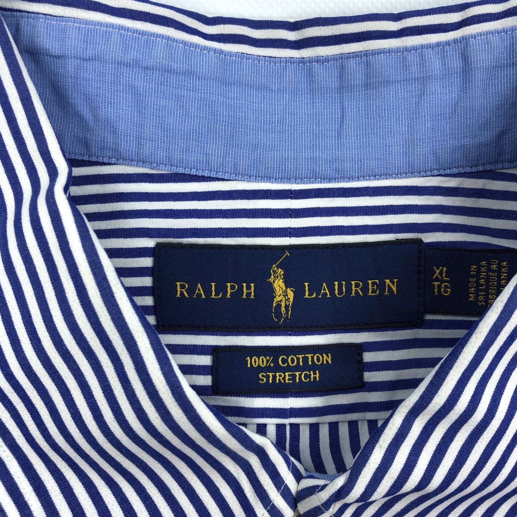 Ralph Lauren Ralph Lauren Men's XL Button-Down Shirt Striped Blue White 100% Cotton Stretch Size US XL / EU 56 / 4 - 6 Thumbnail