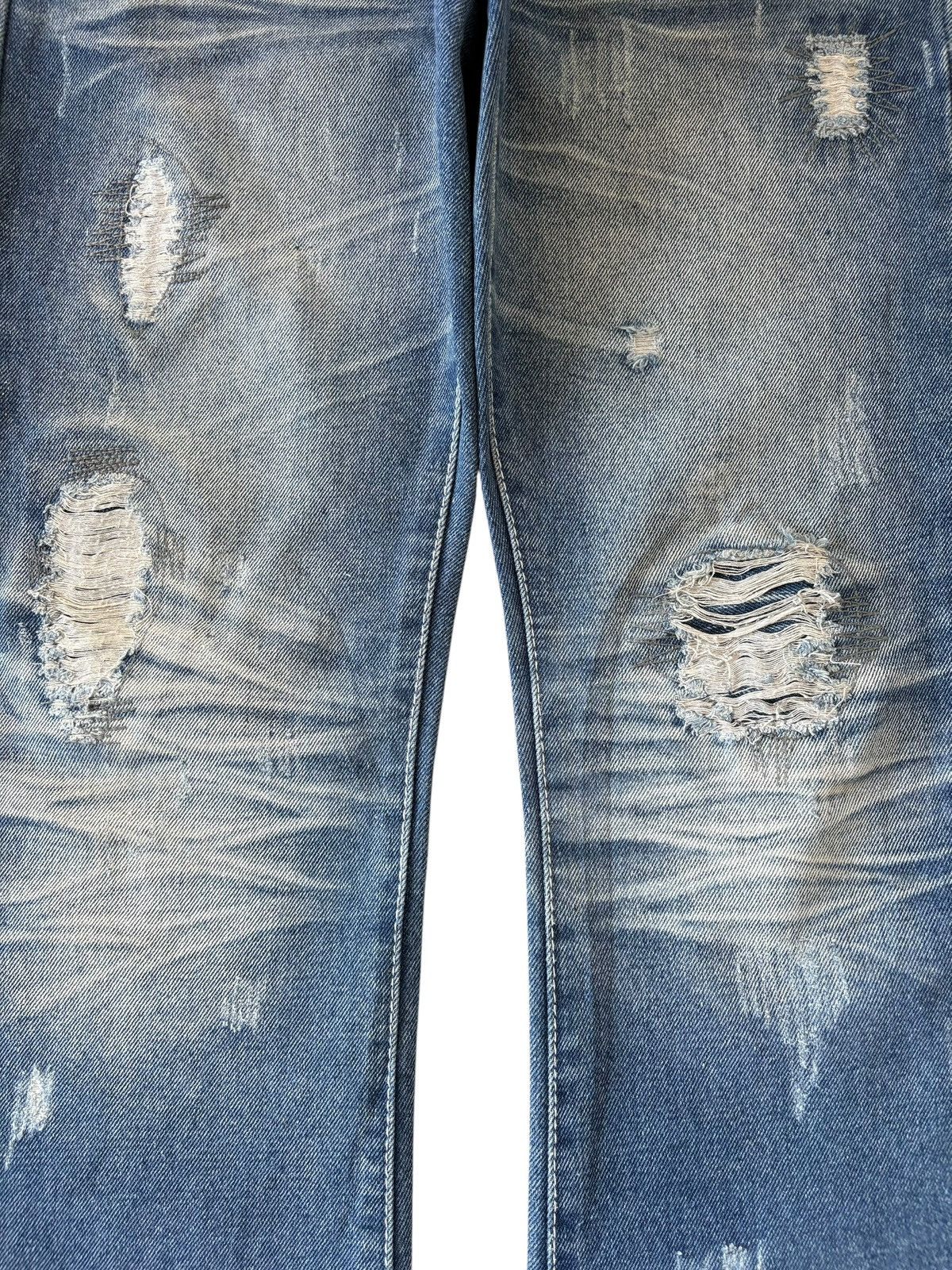Helmut Lang Vintage Japanese Brand Rusty Stack Wash Distress Loose Jeans Size US 31 - 3 Thumbnail