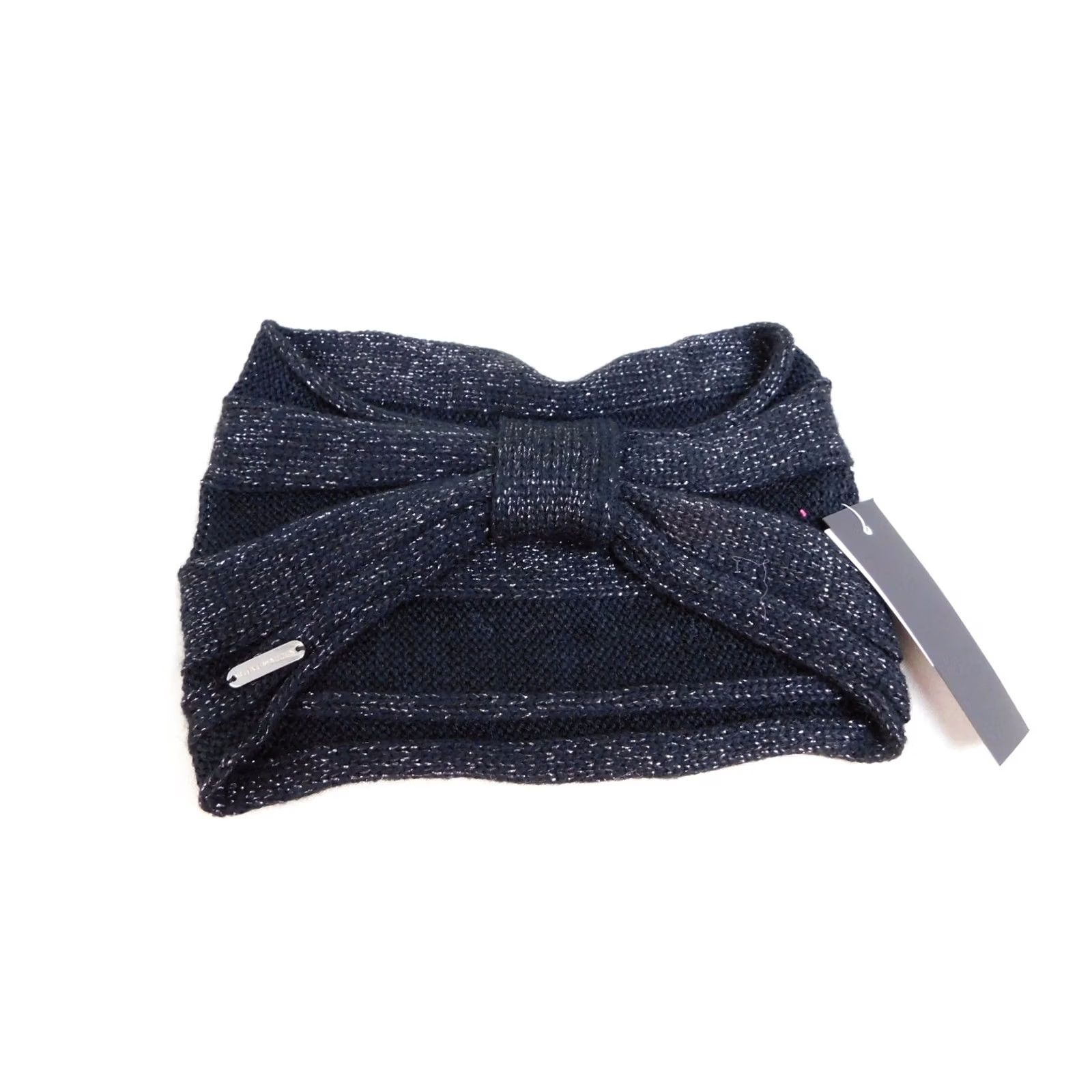 Steve Madden Steve Madden Headband Knit Metallic Black Silver Head Wrap Ear Warmers M29004 Womens Size ONE SIZE - 4 Thumbnail