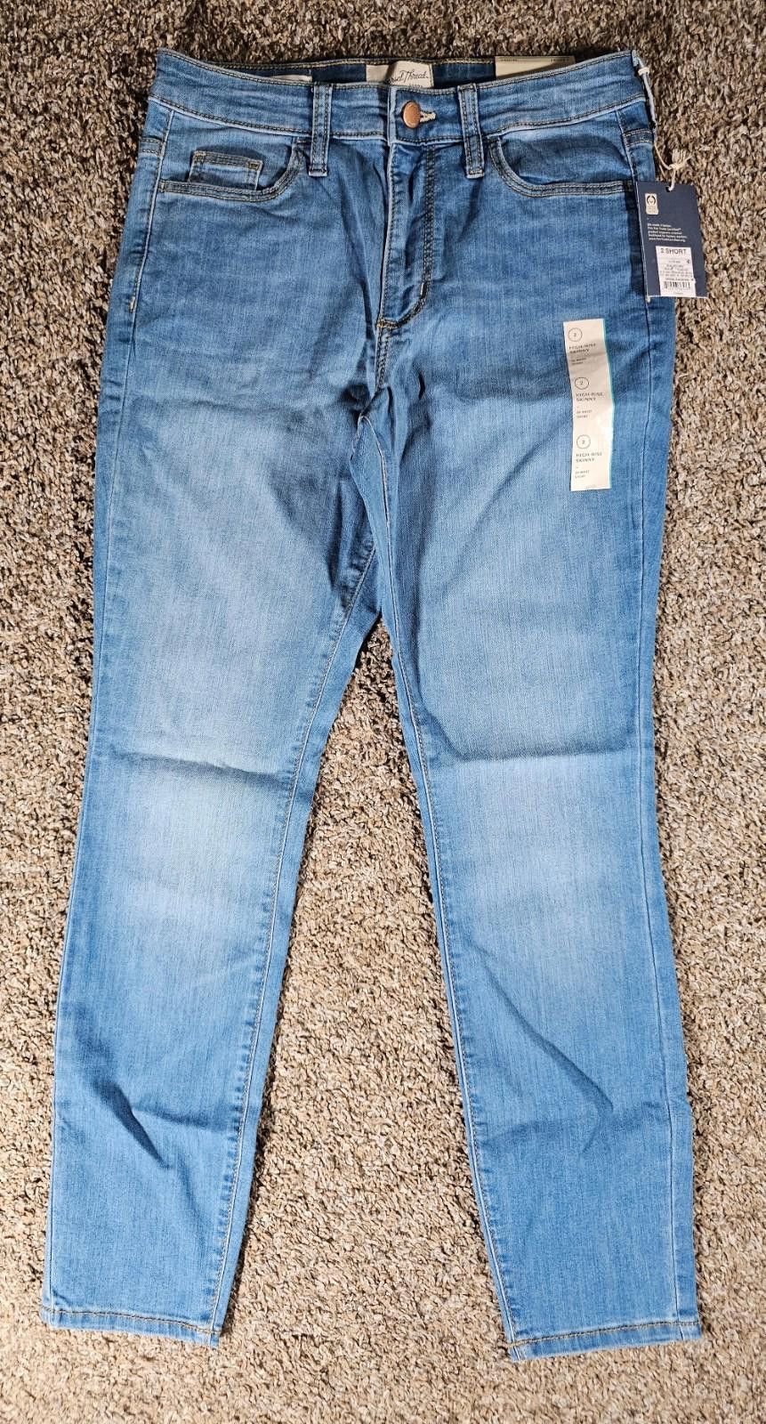 Designer Womens Universal Thread High Rise Skinny Jeans 2 Short Nwt Size 26" / US 2 / IT 38 - 1 Thumbnail