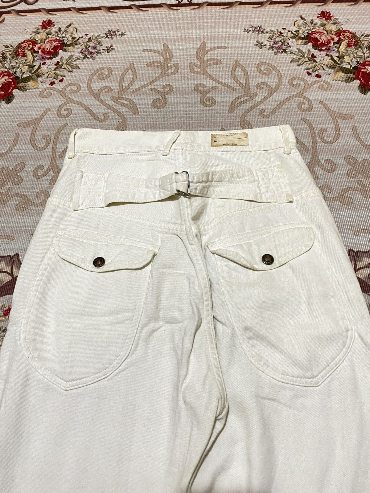 Kapital Kapital Monkey Walt Buckle Back White Pants Size US 27 - 10 Thumbnail