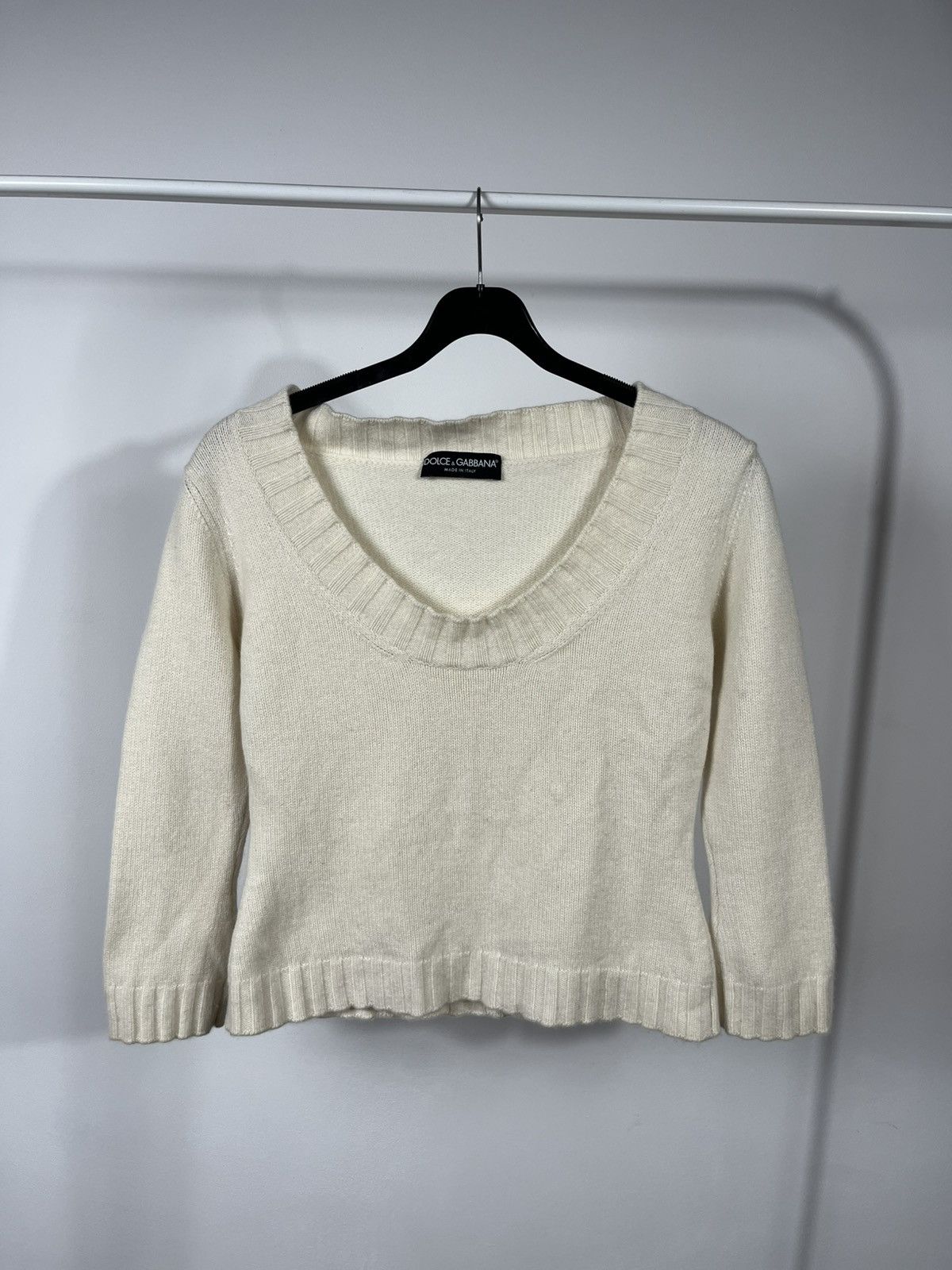 Dolce & Gabbana Dolce & Gabbana Wool Knit Cream Sweater Made in Italy 44 Size M / US 6-8 / IT 42-44 - 1 Thumbnail