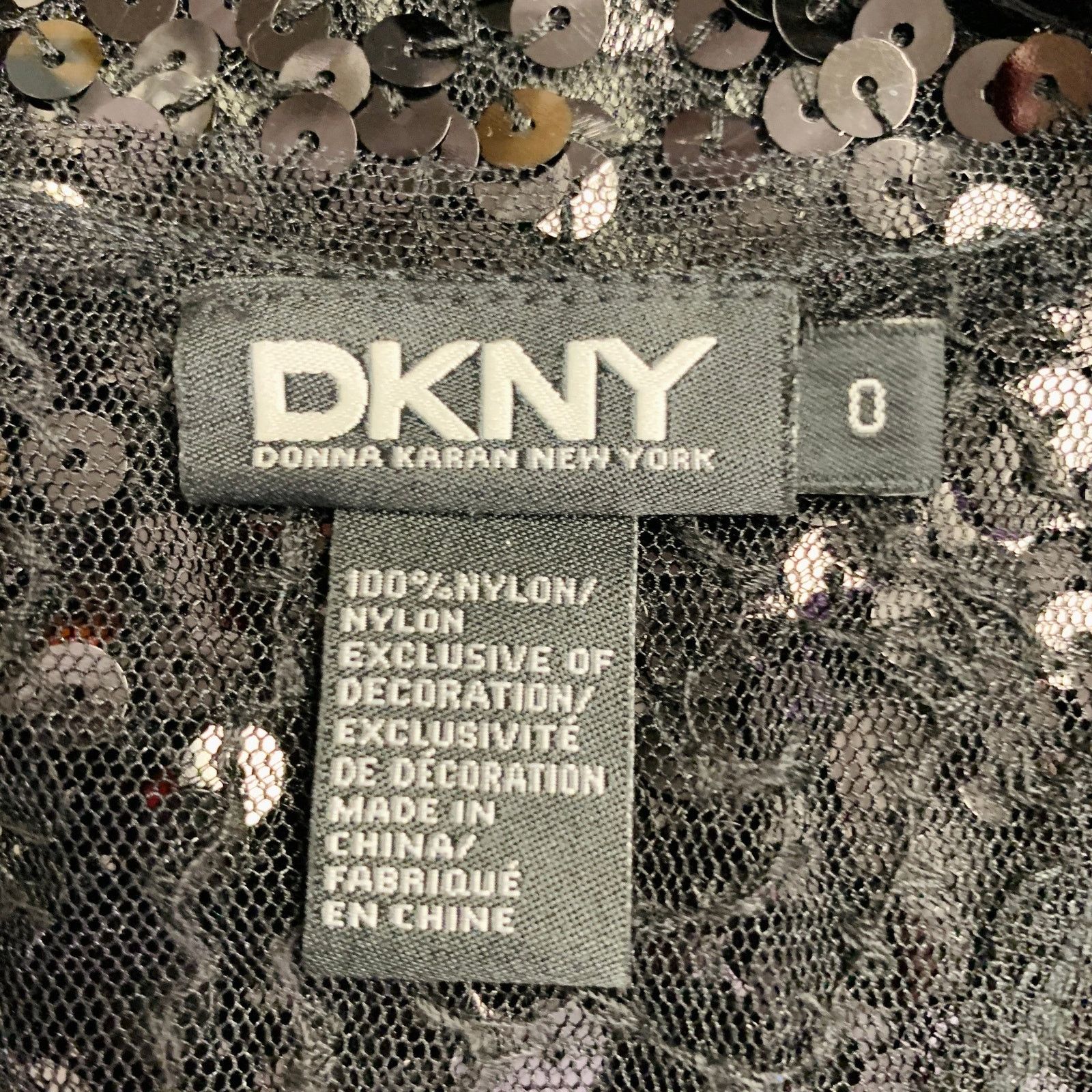 DKNY DKNY Size 0 Black Nylon Sequined Racerback Tank Dress Top Size XS / US 0-2 / IT 36-38 - 7 Thumbnail