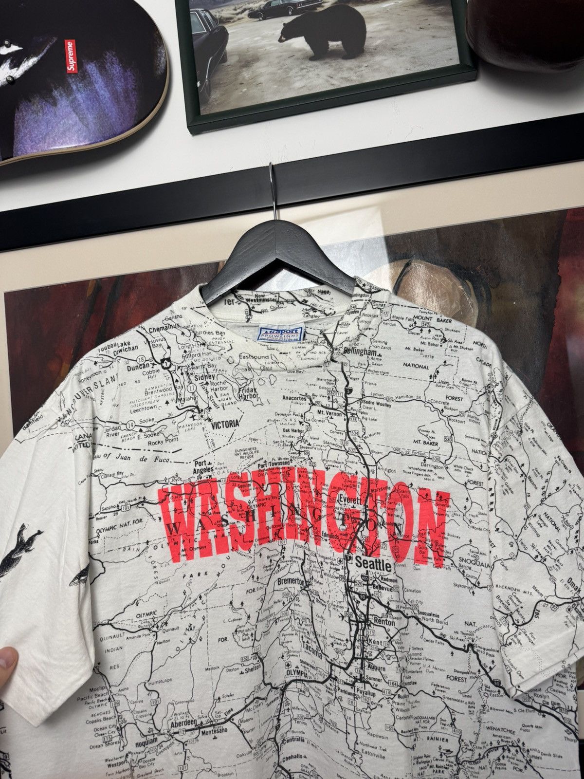 Vintage Vintage 1990s Washington USA AOP Tee Allsport Single Stitch Size US XL / EU 56 / 4 - 3 Thumbnail