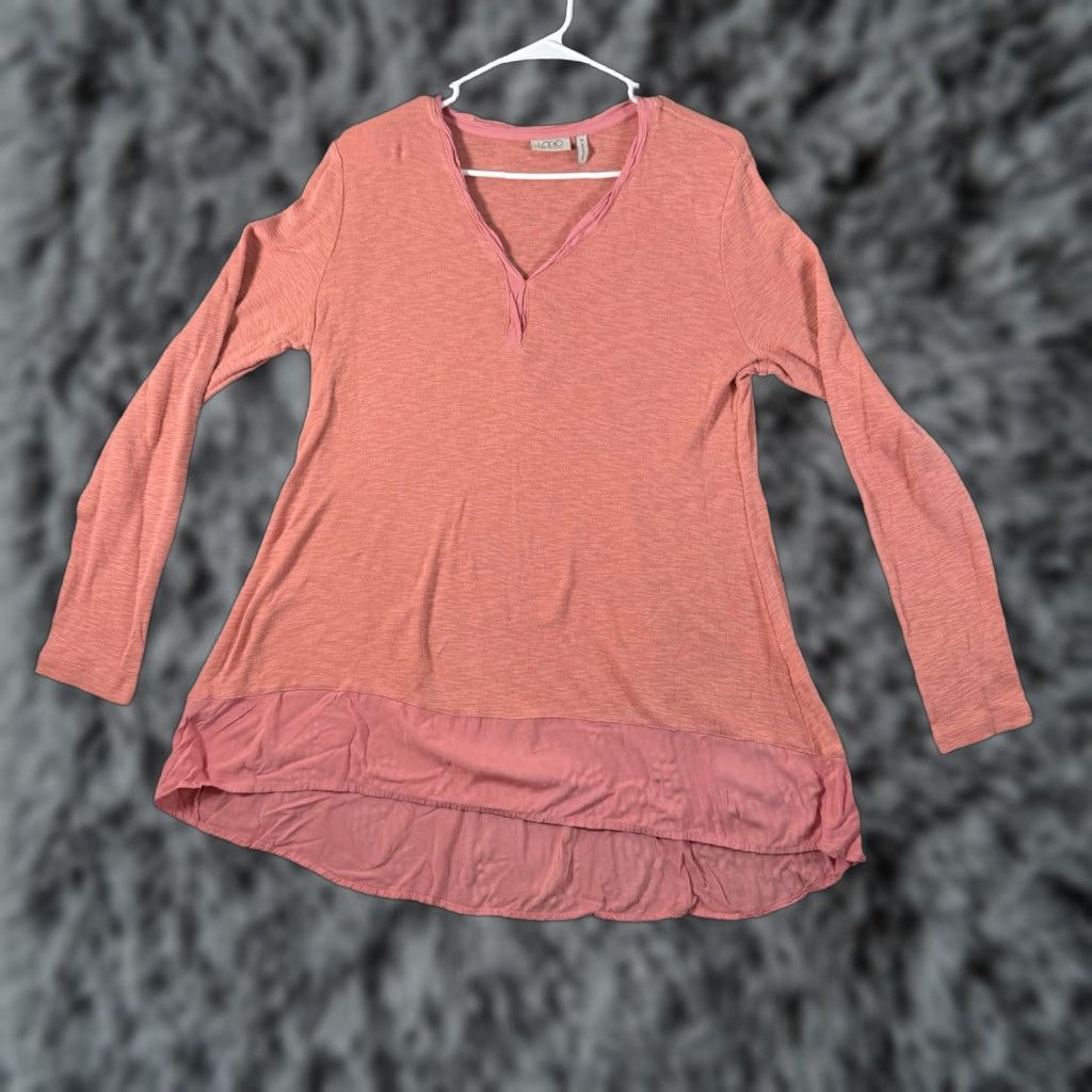 Vintage LOGO by Lori Goldstein Top M Lagenlook Boho Casual Layering Comfort Cozy Peach Pink Long Sleeve Pullover Women Casual Mens? Size M / US 6-8 / IT 42-44 - 1 Thumbnail