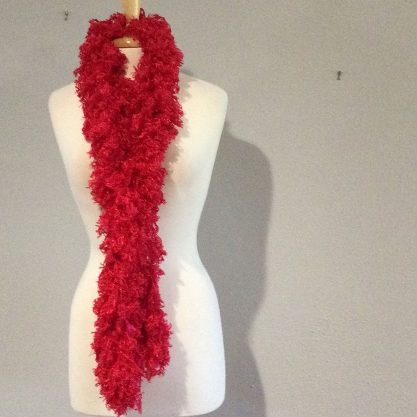 Other Hot Pink Fuzzy Cozy Scarf 100% Polyester 62" by 4" Size ONE SIZE - 5 Thumbnail