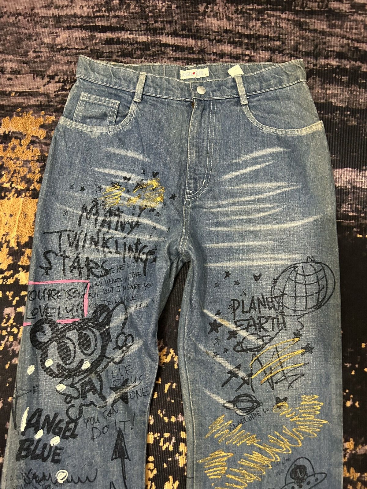 Angel Blue Vintage Angel Blue Claw Mark Faded Flare Jeans Size US 28 / EU 44 - 11 Thumbnail