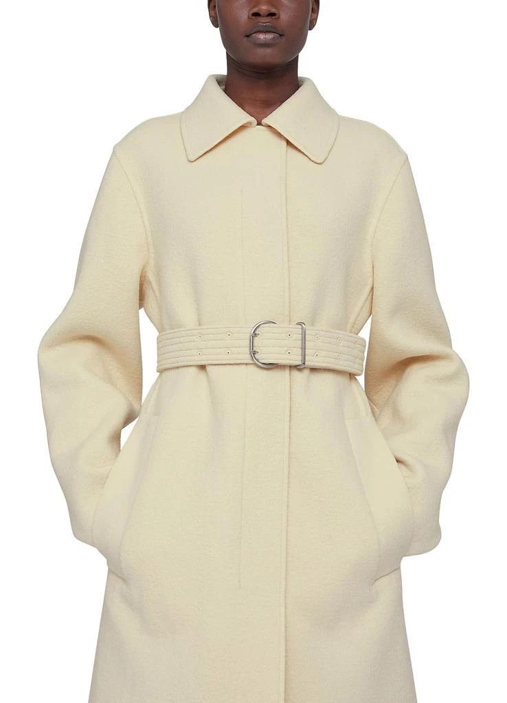 Jil Sander o1w1db10825 Belted Coat in Ivory Size S / US 4 / IT 40 - 3 Thumbnail