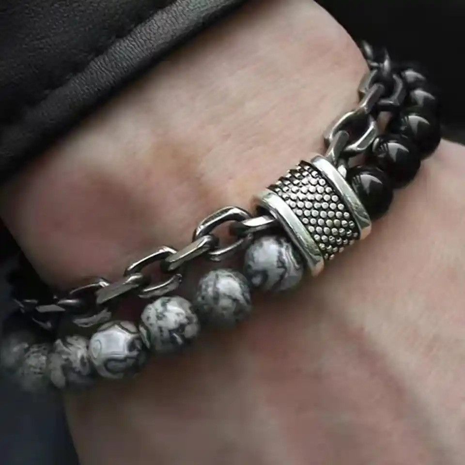 Other 1 Piece Punk Simple Temperament Black Beaded Chain Size ONE SIZE - 1 Thumbnail
