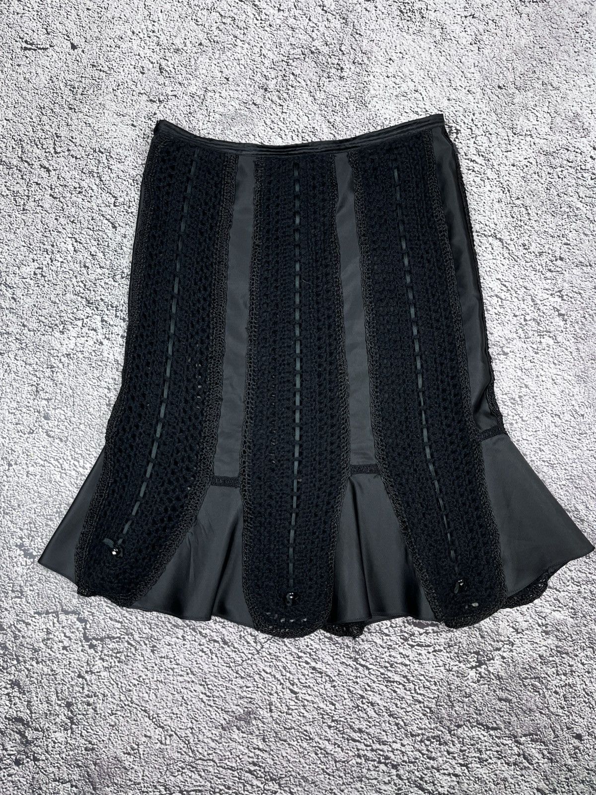 Japanese Brand Vintage Gothic Handmade Maxi Skirt knit web mesh Size 32" / US 10 / IT 46 - 1 Thumbnail