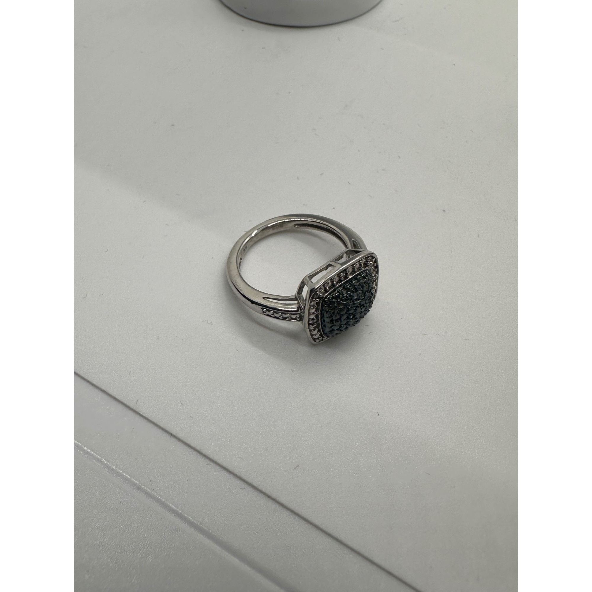 Other Genuine Cushion Cut Blue Diamond Ring Size 7 - Pretty with N Size ONE SIZE - 8 Thumbnail