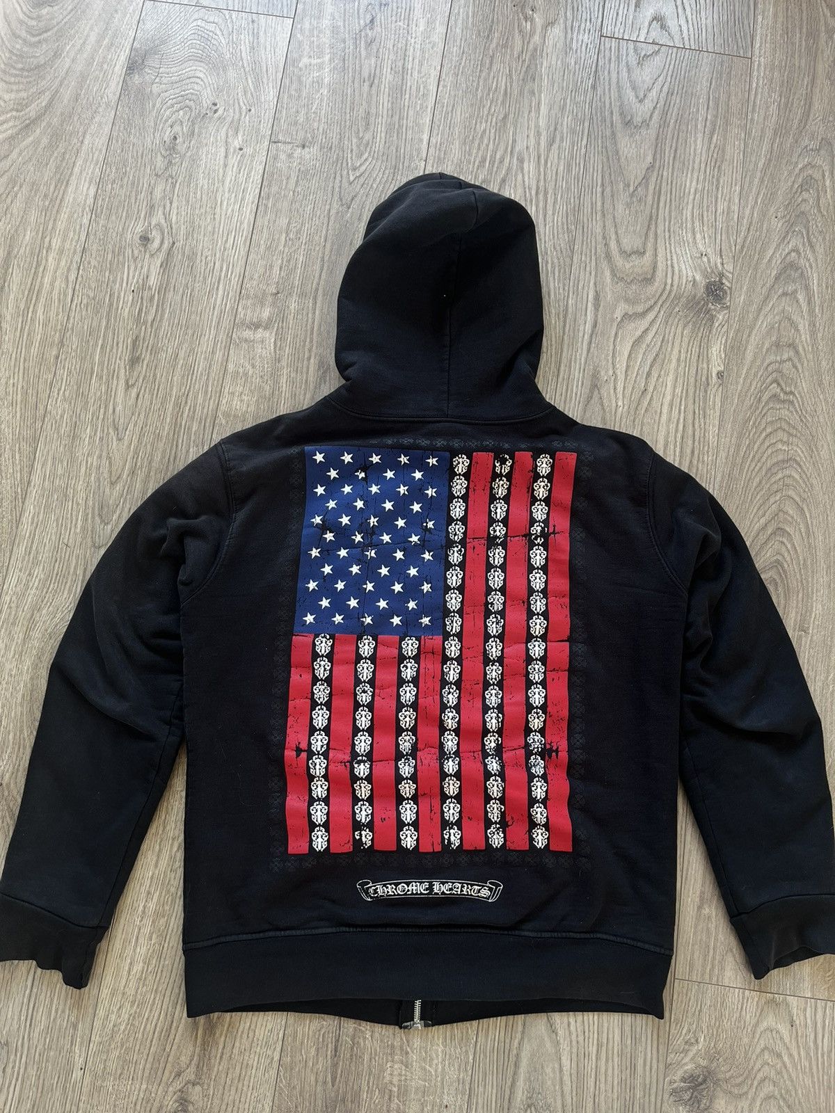Faded Chrome Hearts USA Flag Hoodie