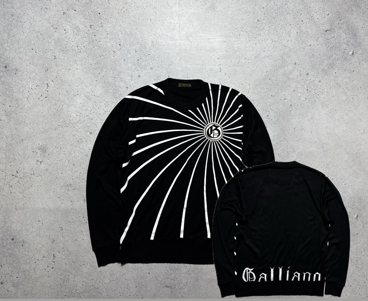 John Galliano John Galliano Wool Luxury Sweater Big Logo Size S Black Size US S / EU 44-46 / 1 - 1 Thumbnail