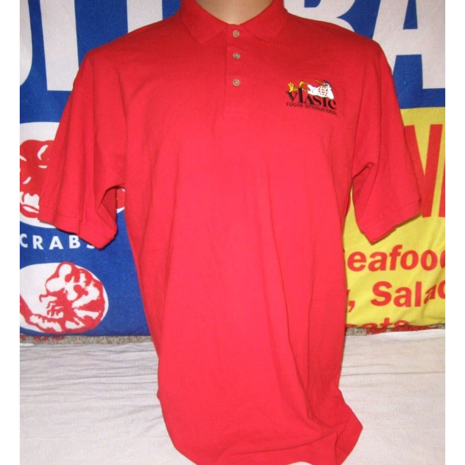 Gildan VLASIC PICKLES Vintage Polo Shirt Mens Large Conagra Stork Logo IMLAY MICHIGAN Size US L / EU 52-54 / 3 - 4 Thumbnail