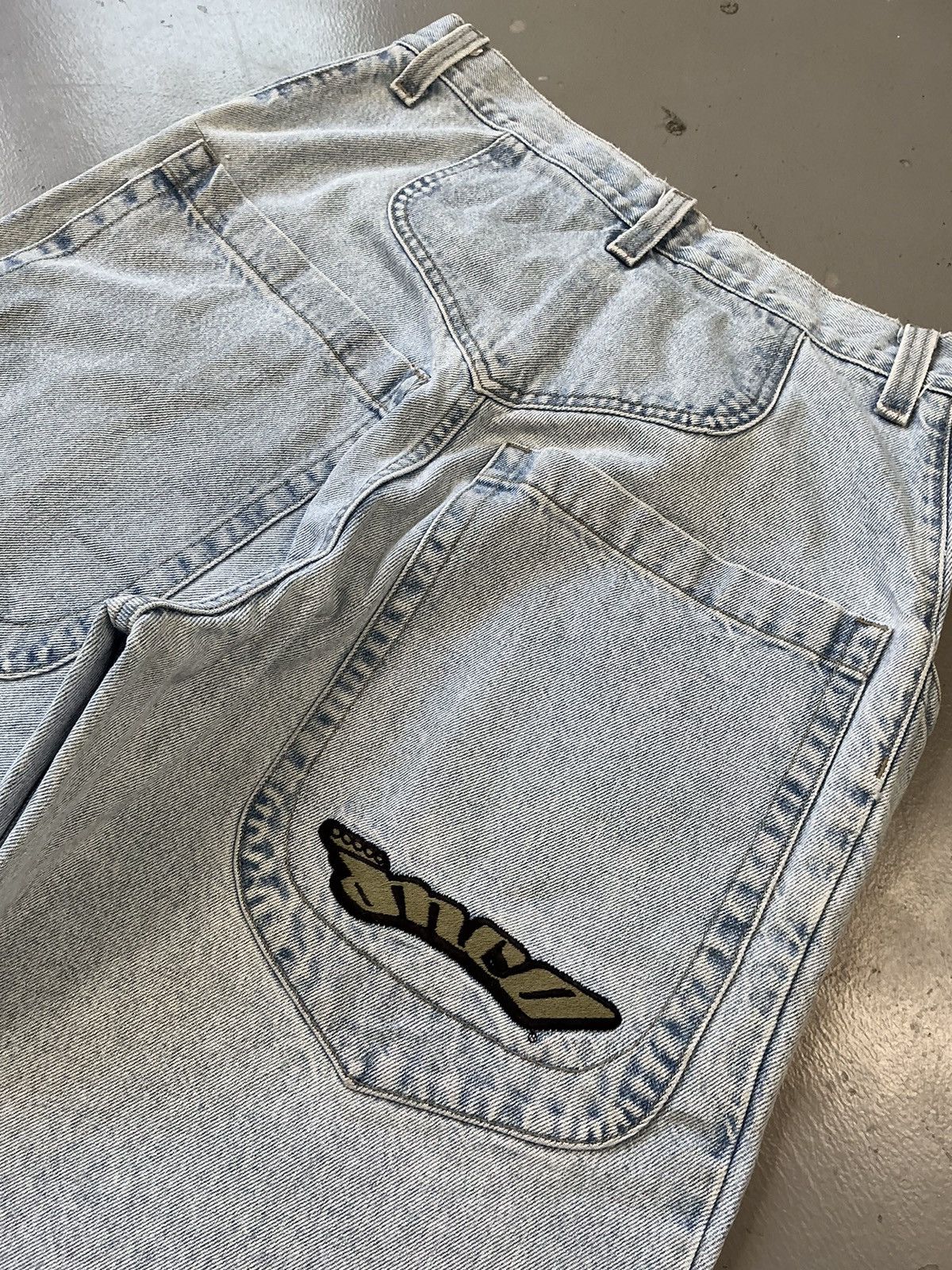 Vintage Vintage Jnco SpellOut embroidered big pocket denim jort Size US 32 / EU 48 - 7 Thumbnail