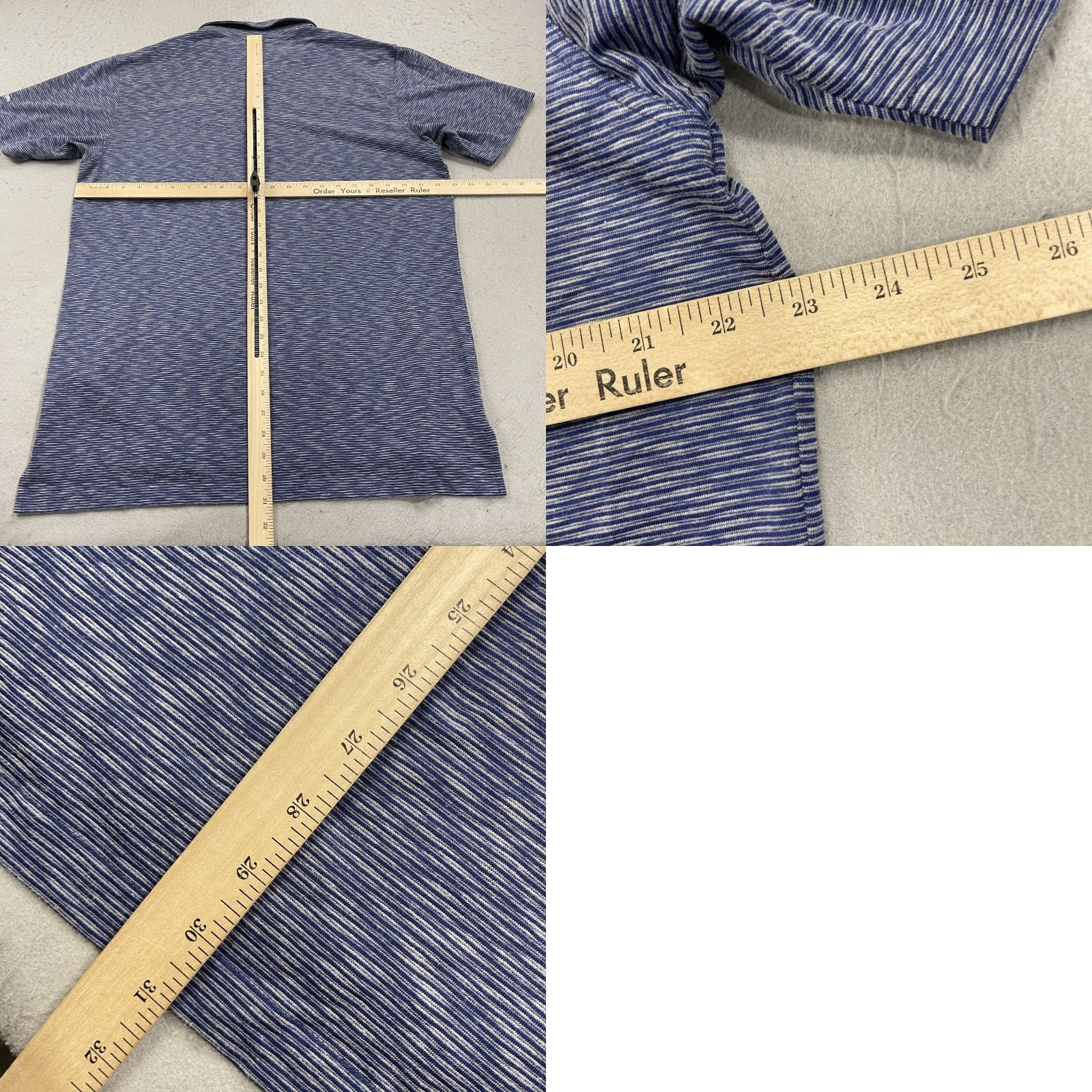 Vintage Dunning Polo Shirt Mens Large Blue Striped polyester cotton 100 Short Sleeve Golf logo Vintage: No Size US L / EU 52-54 / 3 - 8 Thumbnail
