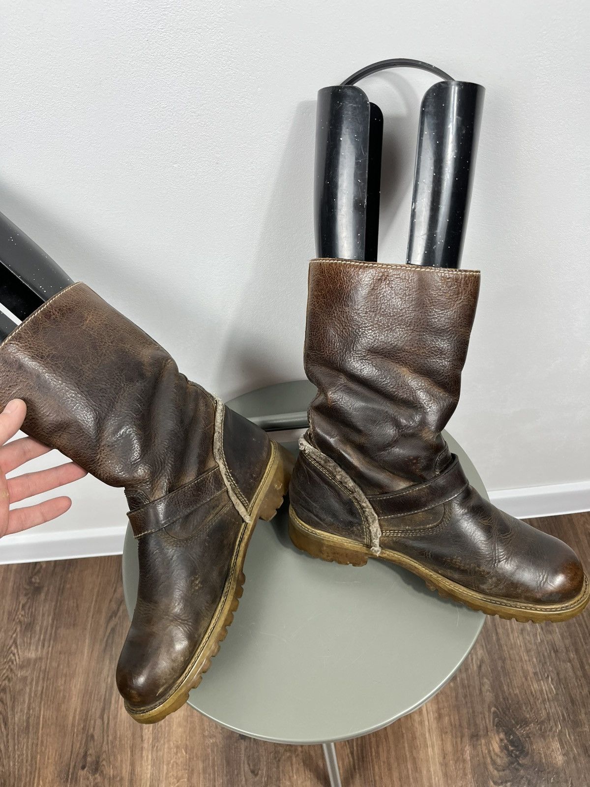 Other Avant Garde Distressed Leather Biker Boots EU 41 Brown Size US 8 / EU 41 - 13 Thumbnail