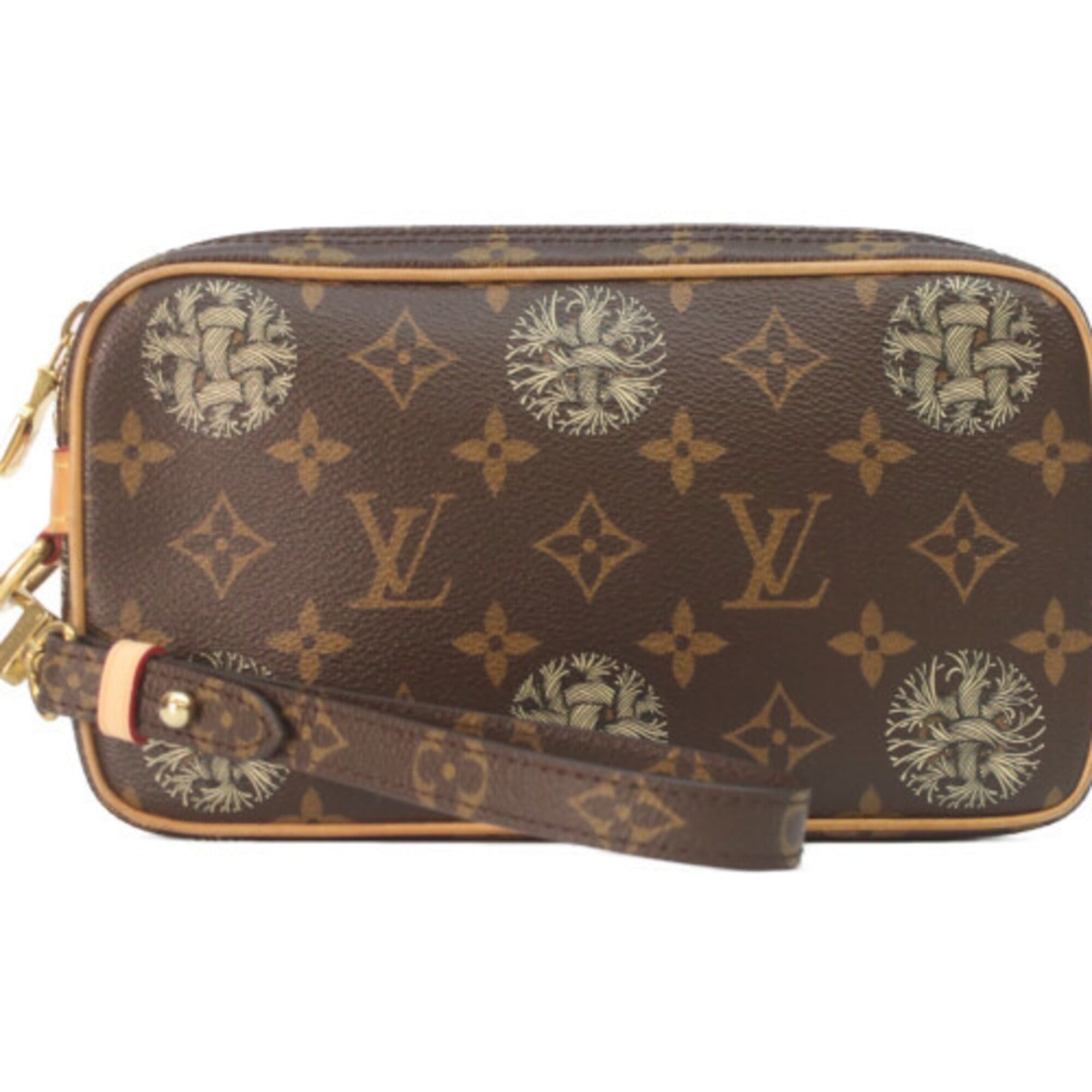 Louis Vuitton LOUIS VUITTON x Christopher Nemeth M61323 Monogram Pochette Volca Clutch Bag, Brown with Gold Hardware, Women's Size ONE SIZE - 1 Thumbnail