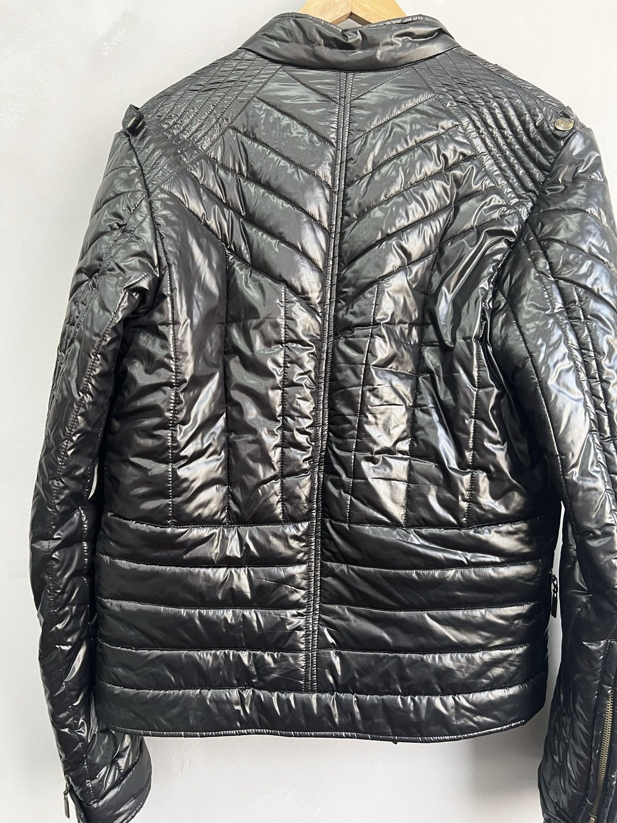Designer VINTAGE BIKER ROBERTO CAVALLI JACKET LEATHER NYLON BONDAGE Size US XL / EU 56 / 4 - 14 Thumbnail