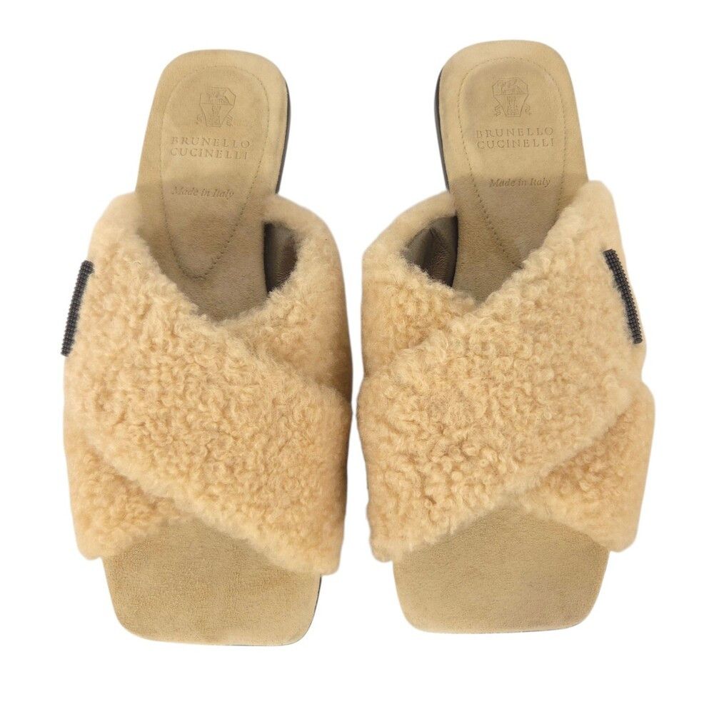Brunello Cucinelli Brunello Cucinelli Monili Shearling Slide Sandals US 5 EU 35 Size US 5 / IT 35 - 2 Thumbnail