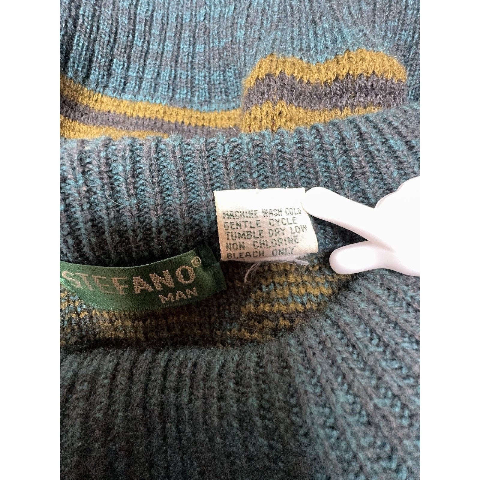 Other Stefano Men’s Vintage 90s Patterned Knit Sweater Oversized Size US XL / EU 56 / 4 - 6 Thumbnail