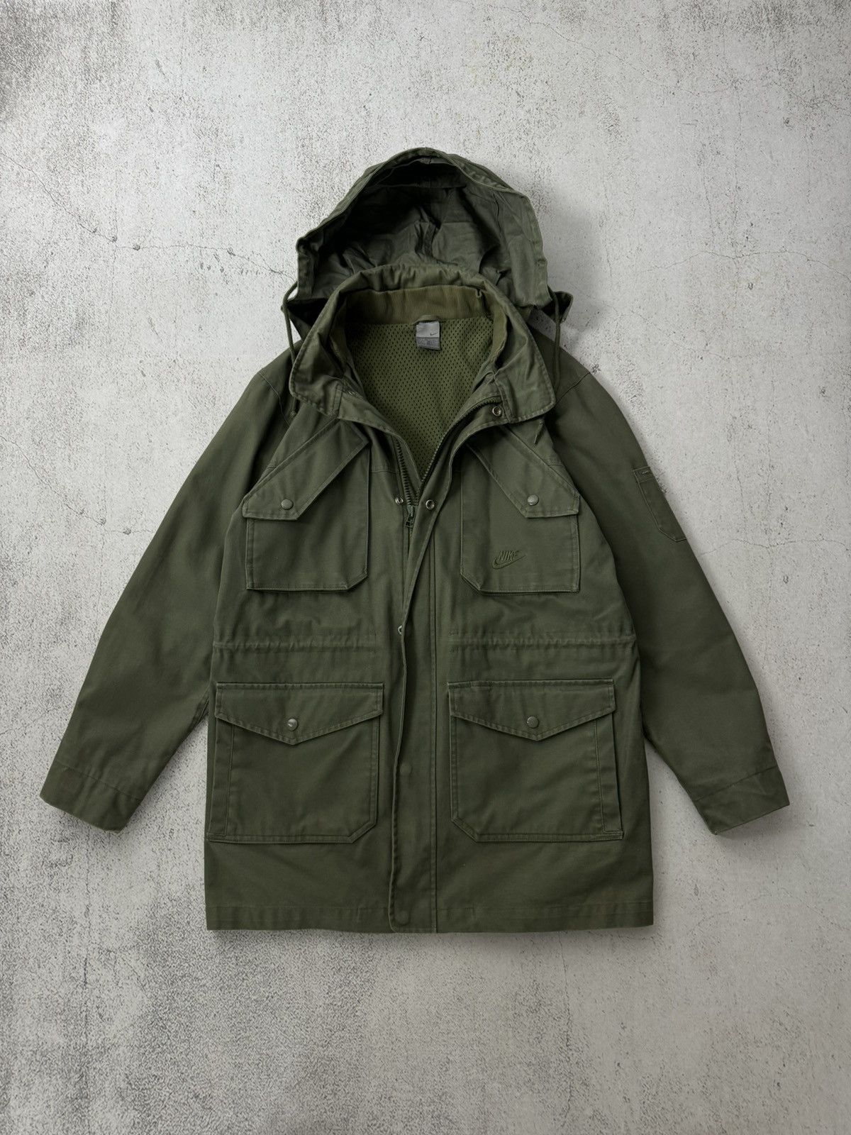 Nike × Vintage Nike Vintage Military Khaki Jacket Size US M / EU 48-50 / 2 - 2 Thumbnail