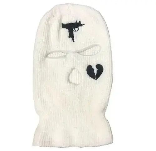 Other Embroidered Balaclava Ski Mask Head Facemask White Color Size ONE SIZE - 2 Thumbnail