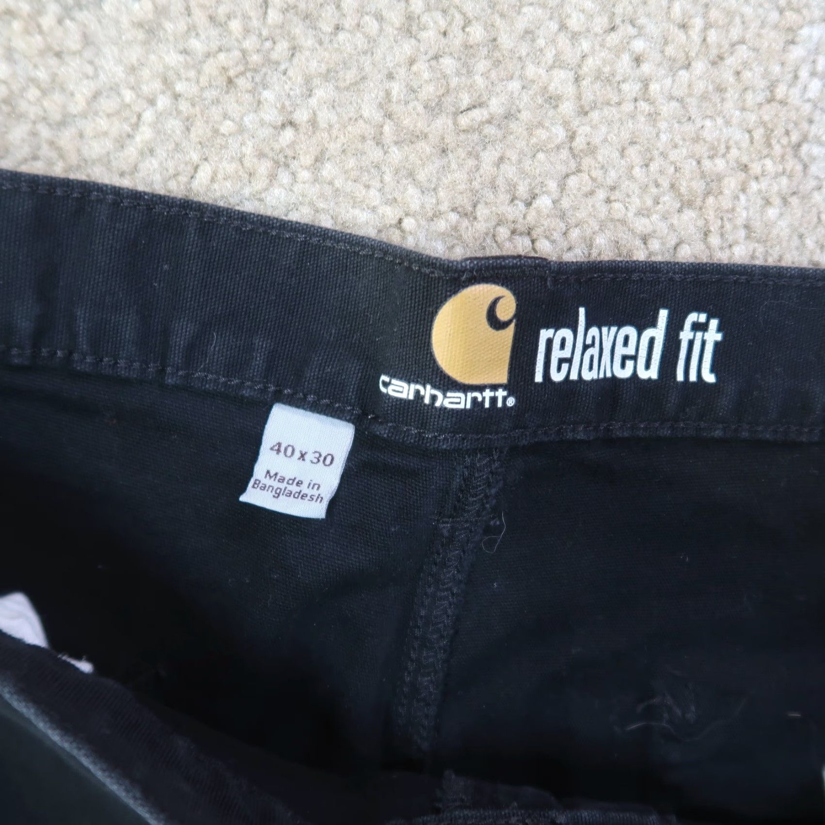 Carhartt VINTAGE Carhartt Relaxed Straight Rigby Dungaree Pants Men 40x30 Black canvas workwear Carhartt 5-Pocket Design Bag? Size US 40 / EU 56 - 3 Thumbnail