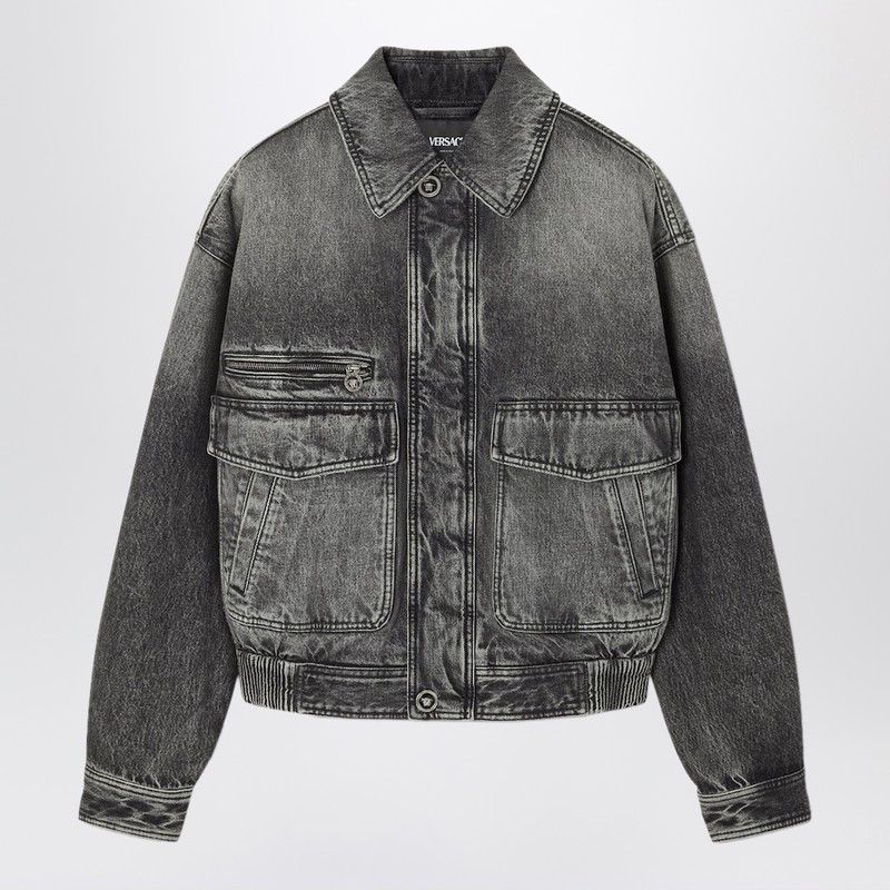 Versace Versace Grey Denim Blouson Jacket Size US S / EU 44-46 / 1 - 1 Thumbnail