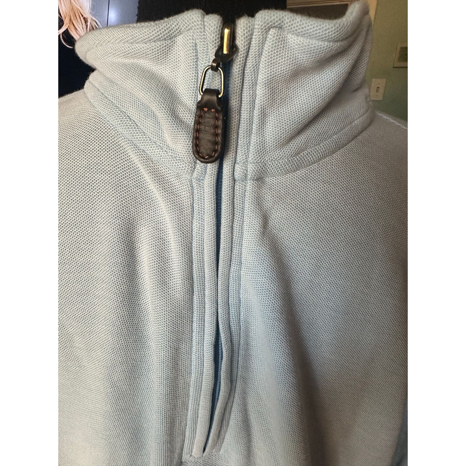 Tommy Bahama Tommy Bahama Light Blue 1/4-Zip Pullover Sweater Size US M / EU 48-50 / 2 - 2 Thumbnail