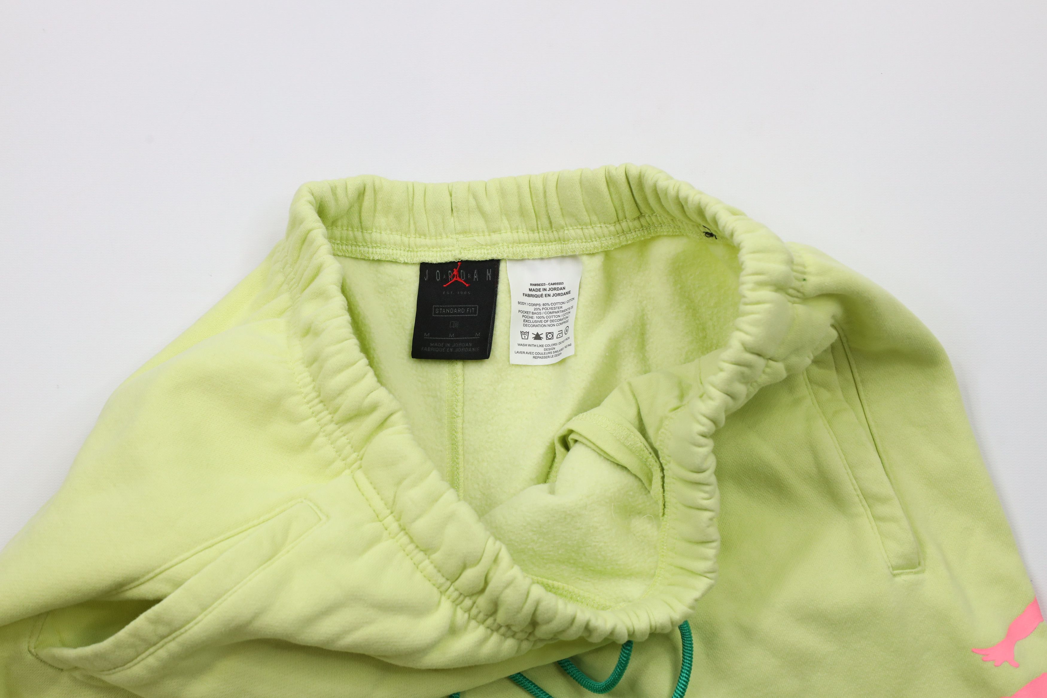 Nike × Vintage Nike Air Jordan Big Logo Jumpman Fleece Shorts Lime Green Size US 32 / EU 48 - 7 Thumbnail