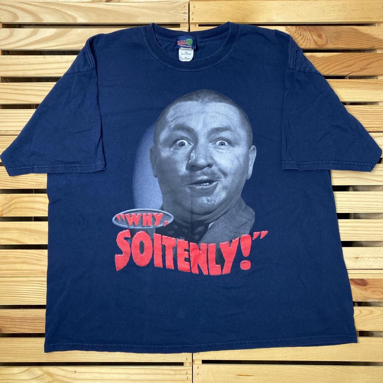 Gildan Vintage Three Stooges Navy Blue Big Face Curly Tee Size 2XL Size US XXL / EU 58 / 5 - 1 Thumbnail