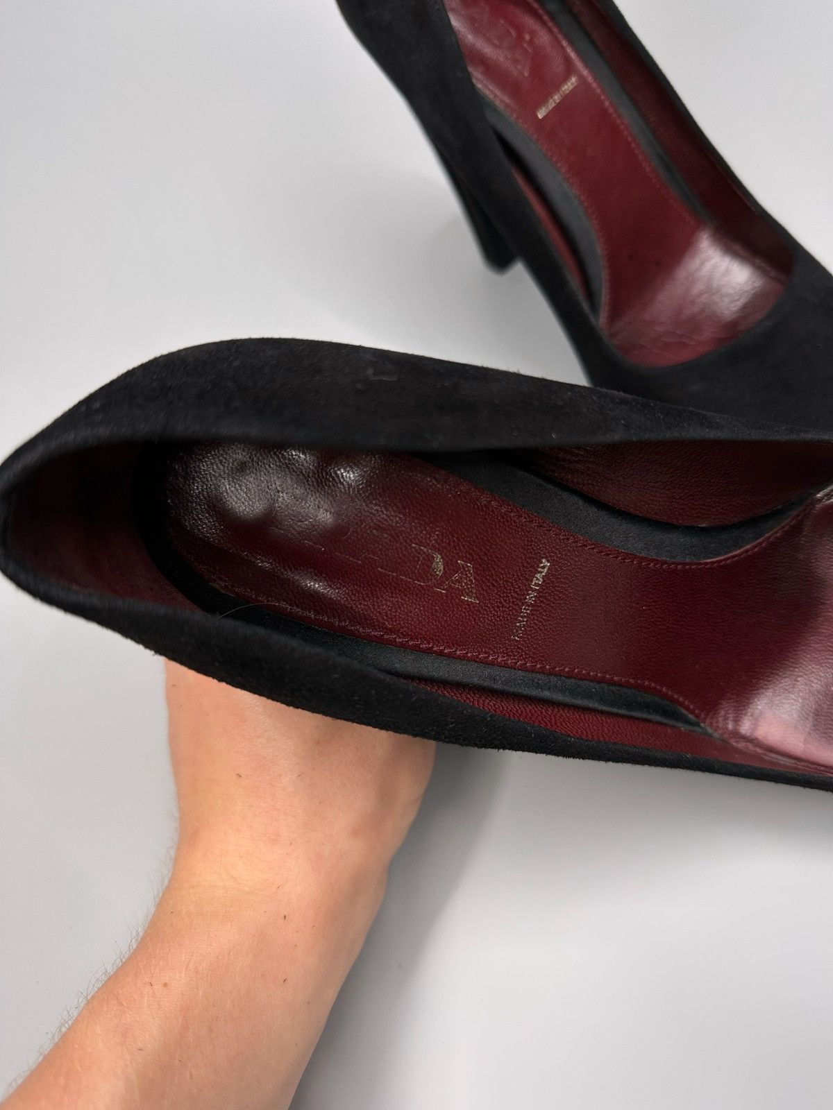 Prada Prada Black Suede Heels Size US 9 / IT 39 - 4 Thumbnail