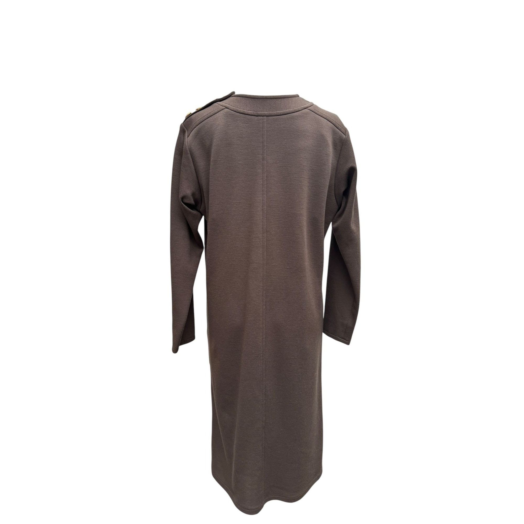 Yves Saint Laurent 1980s Khaki Wool Dress Size M / US 6-8 / IT 42-44 - 3 Thumbnail