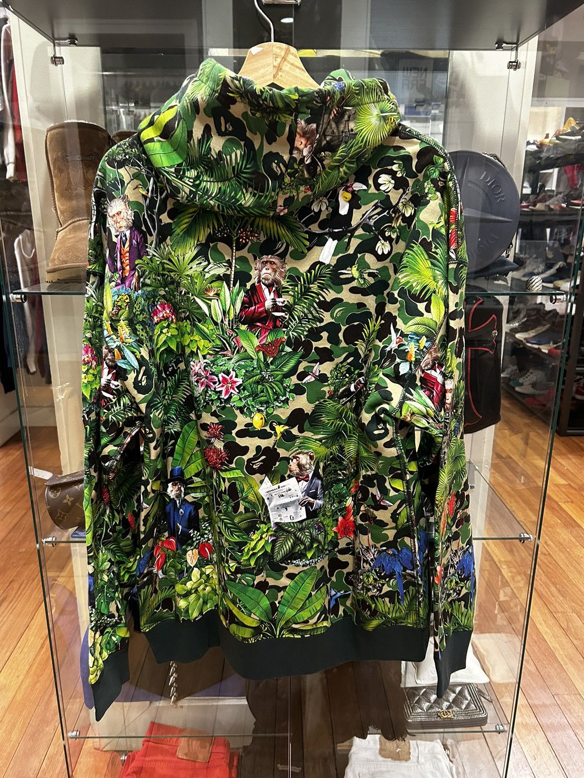 Bape Bape X Monkey 47 Pullover Hoodie Green Size US XL / EU 56 / 4 - 2 Thumbnail