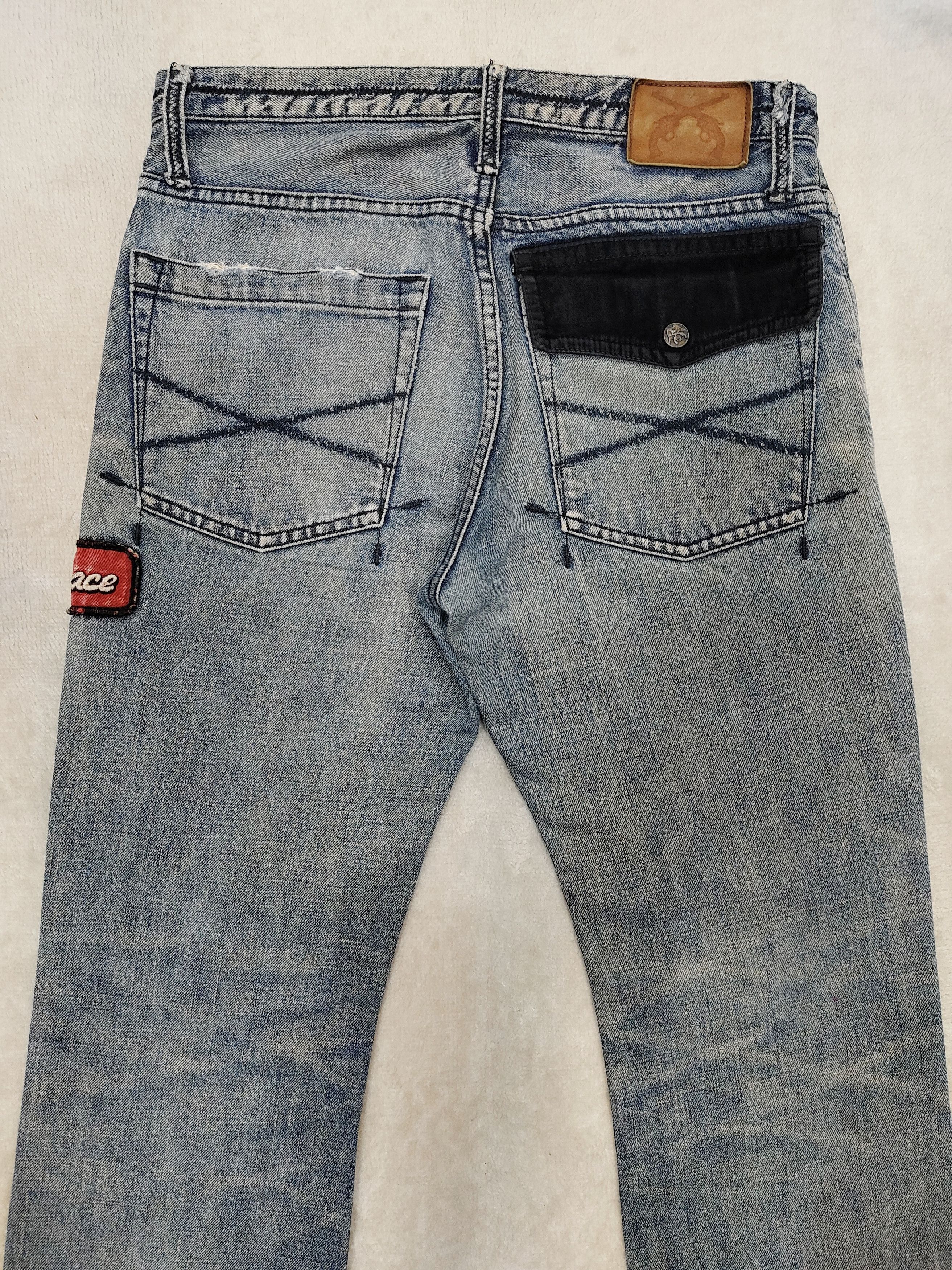 Roar ROAR🇯🇵 Punk "Love Peace" Crossgun Distressed Wash Jeans Size US 30 / EU 46 - 7 Thumbnail