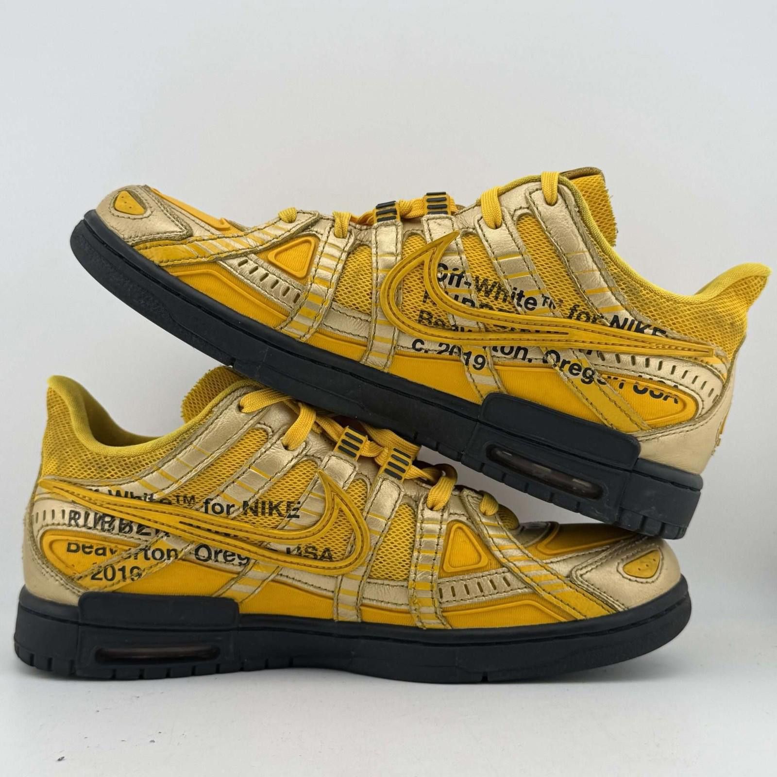 Nike Nike Air Rubber Dunk Off White University Gold Size US 9 / EU 42 - 7 Thumbnail