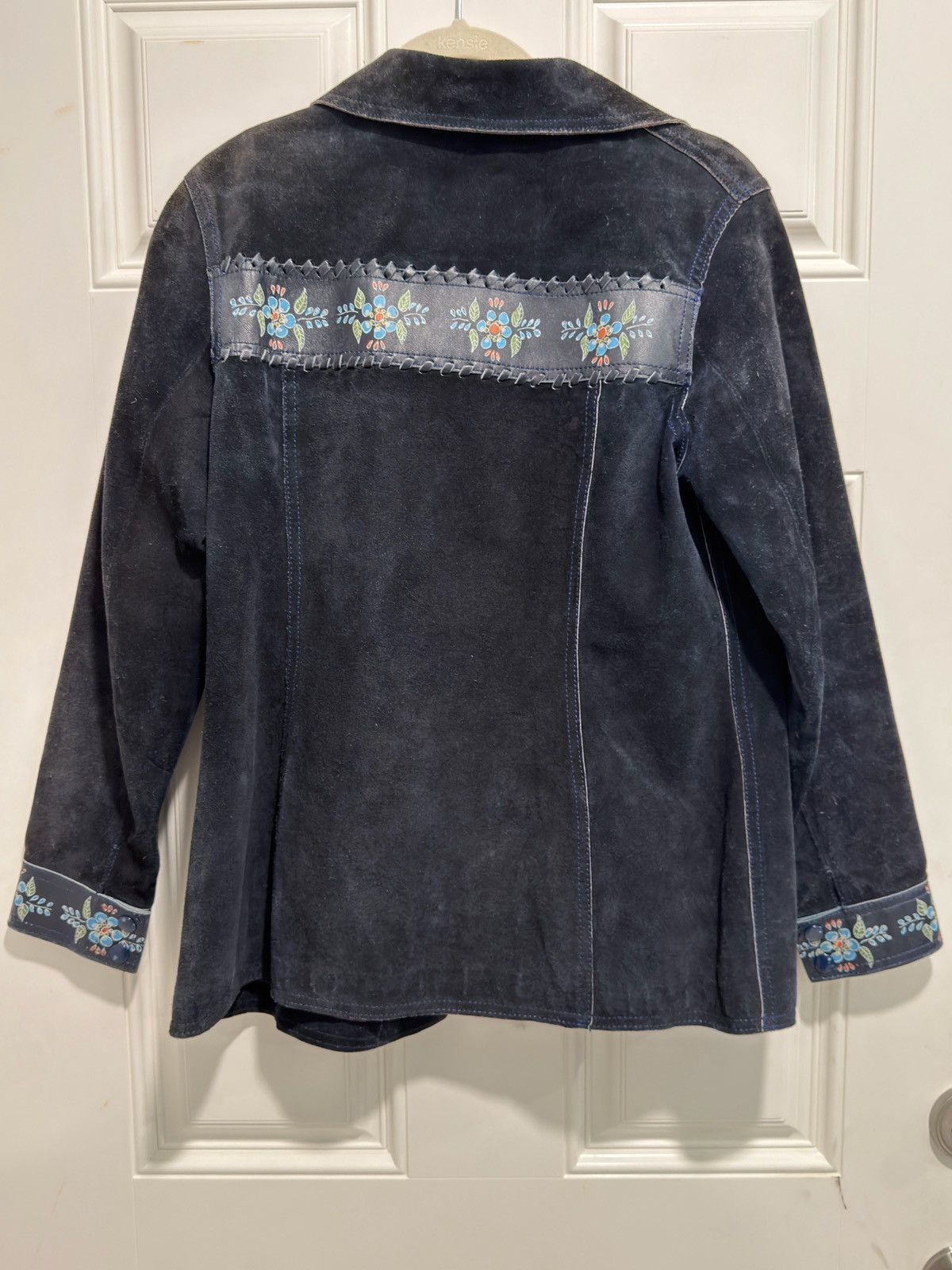Other Vintage Embroidered Suede Leather Jacket Size L / US 10 / IT 46 - 2 Thumbnail