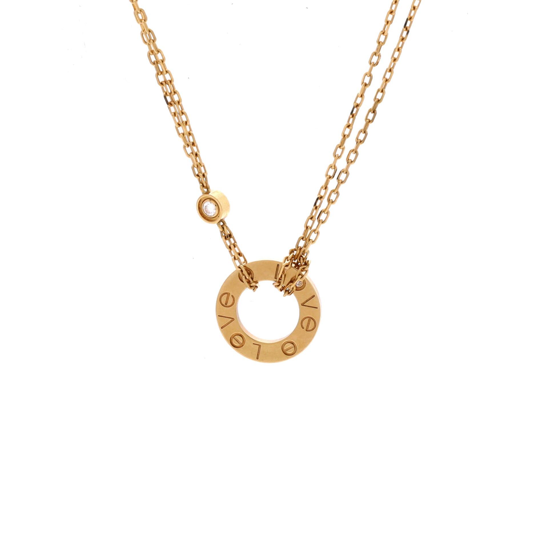 Cartier 2 Diamonds Love Pendant Necklace, Women's